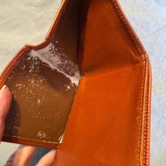 LOUIS VUITTON VINTAGE ELISE TRIFOLD COGNAC BROWN EPI LEATHER WALLET W/COA - Picture 6 of 14